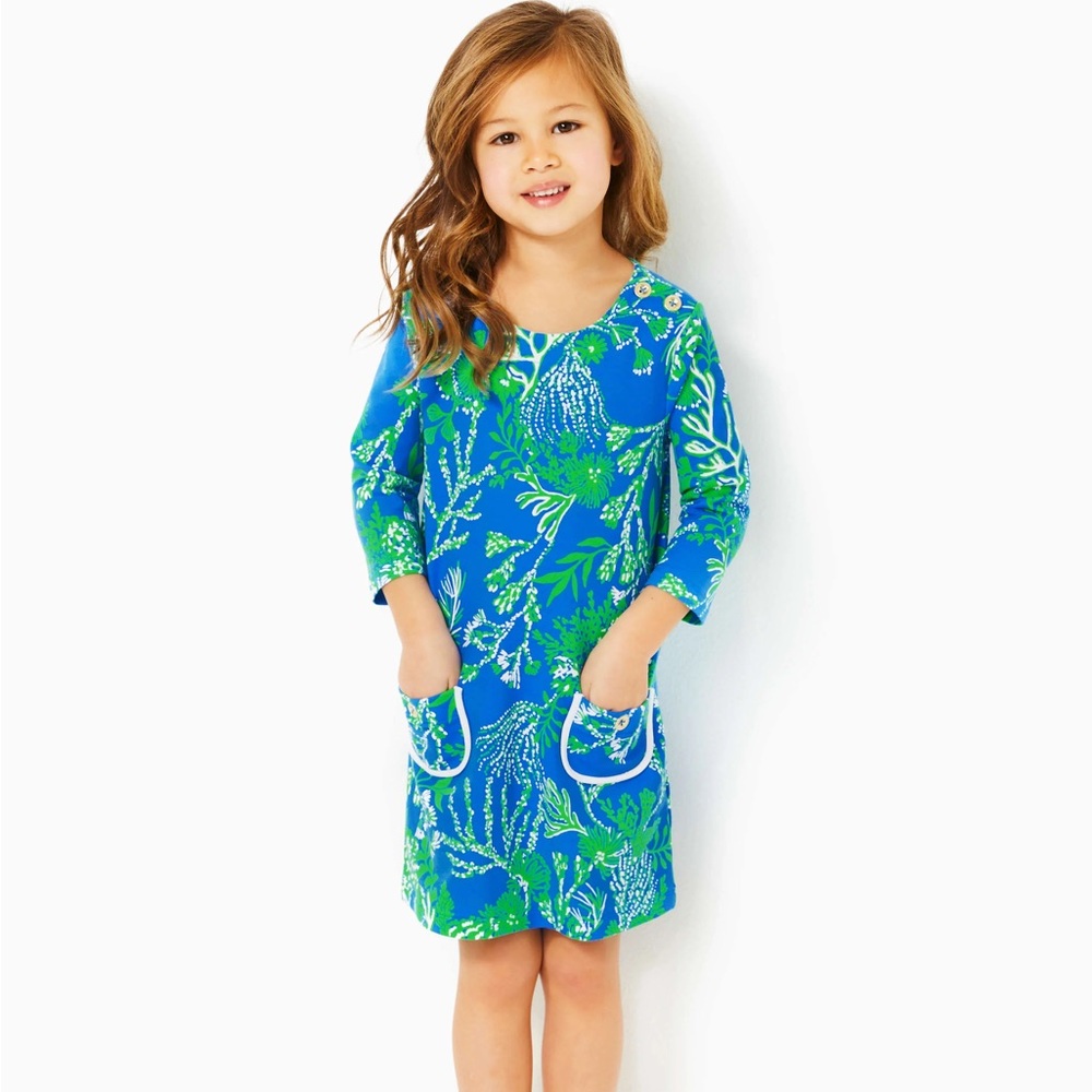 Lilly Pulitzer Blue and Green Patterned Dress